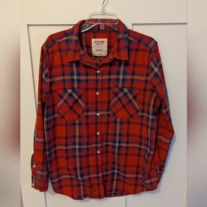 Mossimo Red Plaid Flannel Shirt Women's XL